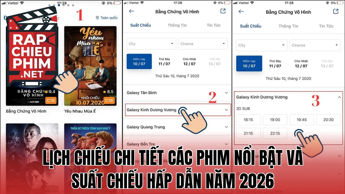 Lịch chiếu chi tiết các phim nổi bật và suất chiếu hấp dẫn năm 2026
